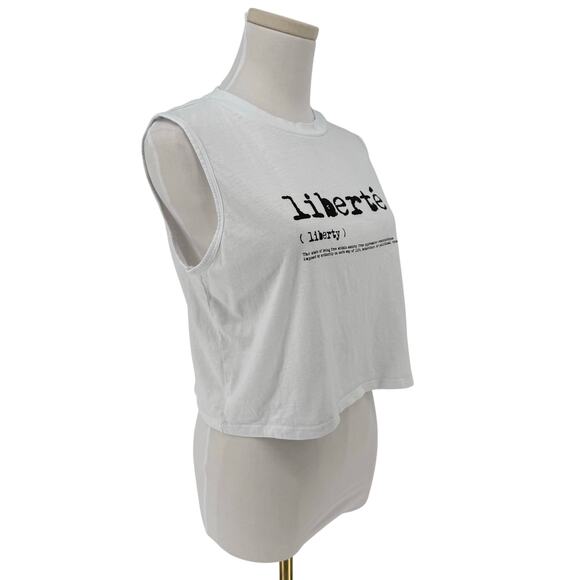 French Connection Y2K VTG Graphic Crop Tank Top Liberty definition Sleeveless M - Picture 3 of 6
